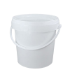 White Plastic Bucket with Lid and Plastic Handle
