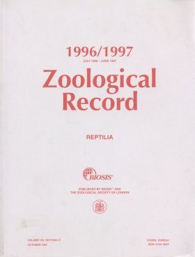 Zoological Record, Volume 132 Section 17: Reptilia