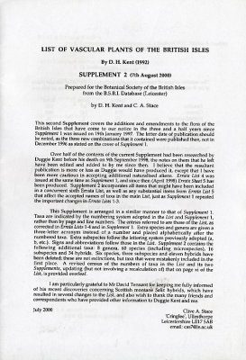 List of Vascular Plants of the British Isles: 2nd Supplement