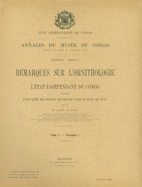 Remarques Sur l'Ornithologie de l'Etat Indépendant du Congo