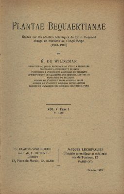 Plantae Bequaertianae, Volume 5, Fascicles 1-5 (5-Volume Set)