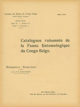 Catalogues Raisonnés de la Faune Entomologique du Congo Belge: Hémiptères, Réduviides (Deuxième Partie)
