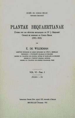 Plantae Bequaertianae, Volume 6, Fascicle 1
