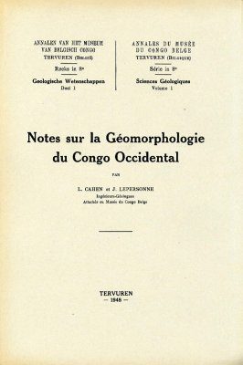 Notes Sur la Géomorphologie du Congo Occidental
