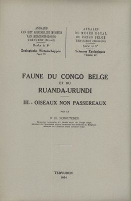 Faune du Congo Belge et du Ruanda-Urundi, (III) Oiseaux Non Passereaux