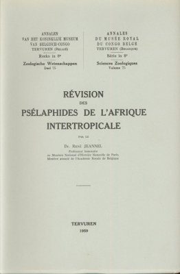 Révision des Psélaphides de l'Afrique Intertropicale