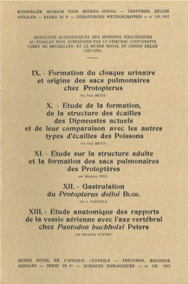 Resultats Scientifiques des Missions Zoologiques au Stanley Pool Subsidiees par le CEMUBAC (Univeristé Libre de Bruxelles) et le Musée Royal du Congo Belge (1957-1958)
