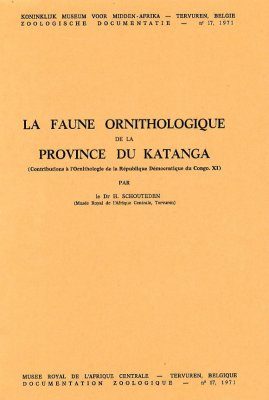 La Faune Ornithologique de la province du Katanga