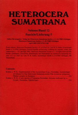Heterocera Sumatrana, Volume 12, Fascicle 5 (Red Journal): Third Red Volume (1997-2008)