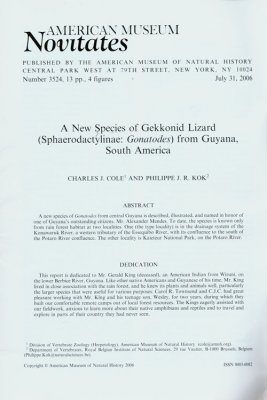A New Species of Gekkonid Lizard (Sphaerodactylinae, Gonatodes) from Guyana, South America