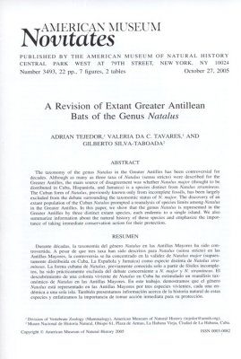 A Revision of Extant Greater Antillean Bats of the Genus Natalus