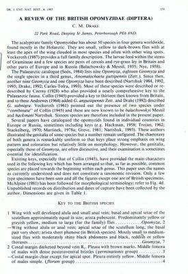 A Review of the British Opomyzidae (Diptera)