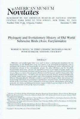 Phylogeny and Evolutionary History of Old World Suboscine Birds (Aves, Eurylaimides)