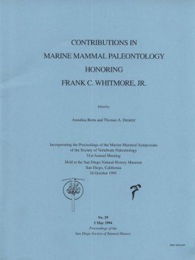 Contributions in Marine Mammal Paleontology Honoring Frank C. Whitmore Jr