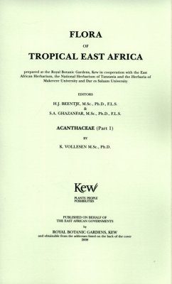 Flora of Tropical East Africa: Acanthaceae, Part 1
