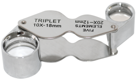 Duel Singlet Loupe 10x 18mm & 20x 12mm Hand Lens
