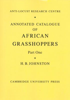 Annotated Catalogue of African Grasshoppers (2-Volume Set)