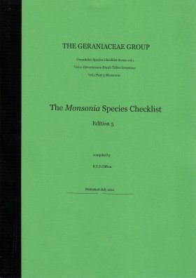 The Geraniaceae Group, Geraniales Species Checklist, Volume 1, Part 3: Monsonia