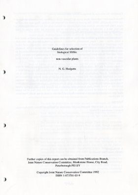 Guidelines for Selection of Biological SSSIs: Non-Vascular Plants (Looseleaf Edition)