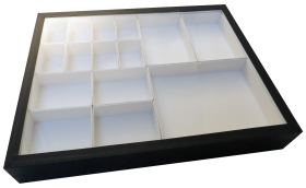 Storage Box with Glass Lid and Carton Inserts