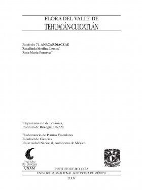 Flora del Valle de Tehuacán-Cuicatlán, Volume 71: Anacardiaceae