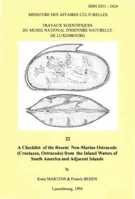 Ferrantia, Volume 22: A Checklist of the Recent Non-Marine Ostracoda (Crustacea, Ostracoda) from the Inland Waters of South America and Adjacent Islands