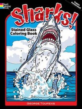 Sharks! Stained Glass Coloring Book