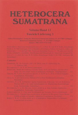 Heterocera Sumatrana, Volume 12, Fascicle 3 (Red Journal): Third Red Volume (1997-2008)