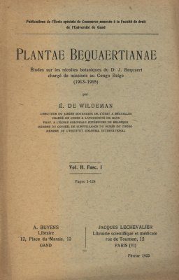 Plantae Bequaertianae, Volume 2, Fascicles 1-4 (4-Volume Set)