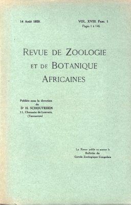 Revue de Zoologie et de Botanique Africaines, Volume 18 (3-Volume Set)