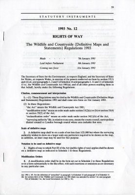 Wildlife and Countryside Act 1981(Def. Maps & Statements)Regulations1993