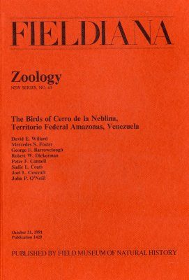 The Birds of Cerro de la Neblina, Territorio Federal Amazonas, Venezuela