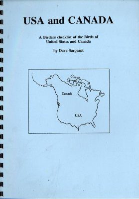 A Birders Checklist of the Birds of USA and Canada