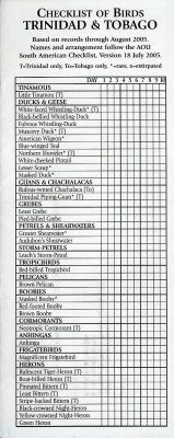 Checklist of Birds of Trinidad and Tobago