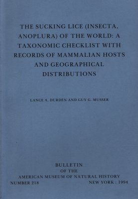 The Sucking Lice (Insecta, Anoplura) of the World