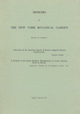 A Revision of the American Species of Rourea Subgenus Rourea (Connaraceae) / A Revision of the Genus Hackelia (Boraginaceae) in North America, North of Mexico