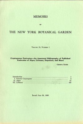 Memoirs of the New York Botanical Garden Volume 19, Number 1