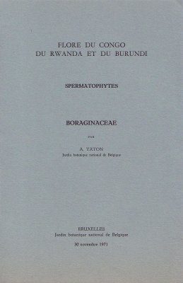 Flore d'Afrique Centrale: Spermatophytes, Boraginaceae