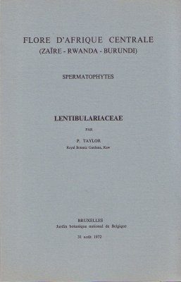 Flore d'Afrique Centrale: Spermatophytes, Lentibulariceae