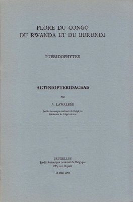 Flore d'Afrique Centrale: Ptéridophytes, Actiniopteridaceae