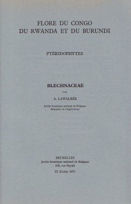 Flore d'Afrique Centrale: Ptéridophytes, Blechnaceae
