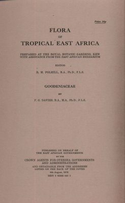 Flora of Tropical East Africa: Goodeniaceae