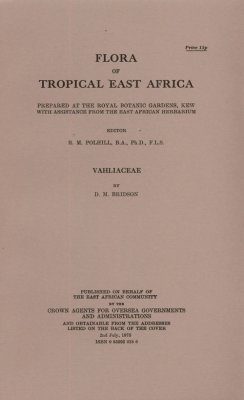 Flora of Tropical East Africa: Vahliaceae
