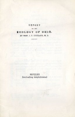 Zoology of Ohio, 1838