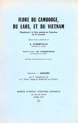 Flore du Cambodge, du Laos et du Viêtnam, Volume 1
