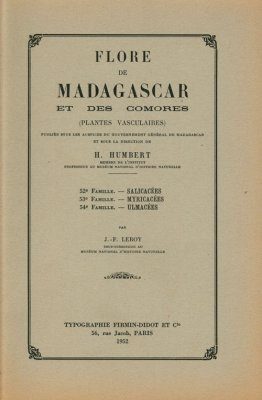 Flore de Madagascar et des Comores, Fam. 52-54
