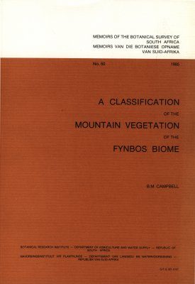 A Classification of the Mountain Vegetation of the Fynbos Biome