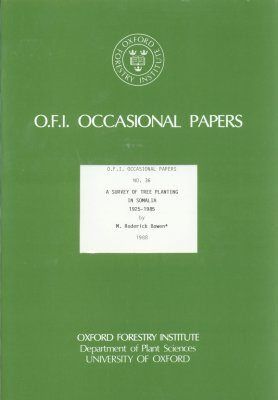 A Survey of Tree Planting in Somalia 1925-1985
