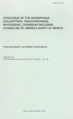 Catalogue of the Geadephaga (Coleoptera: Trachypachidae, Rhysodidae. Carabidae Including Cicindelini) of America North of Mexico