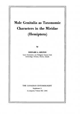 Male Genitalia as Taxonomic Characters in the Miridae (Hemiptera)